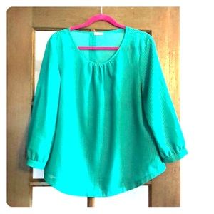 Cute aqua green J. Crew blouse size M